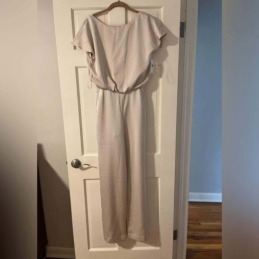 NWT TRINA TURK SHIMMERY CREAM JUMPSUIT
